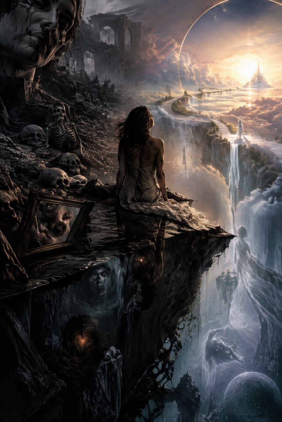 La soglia — Serie La Morte, grafica generata con A.I.
